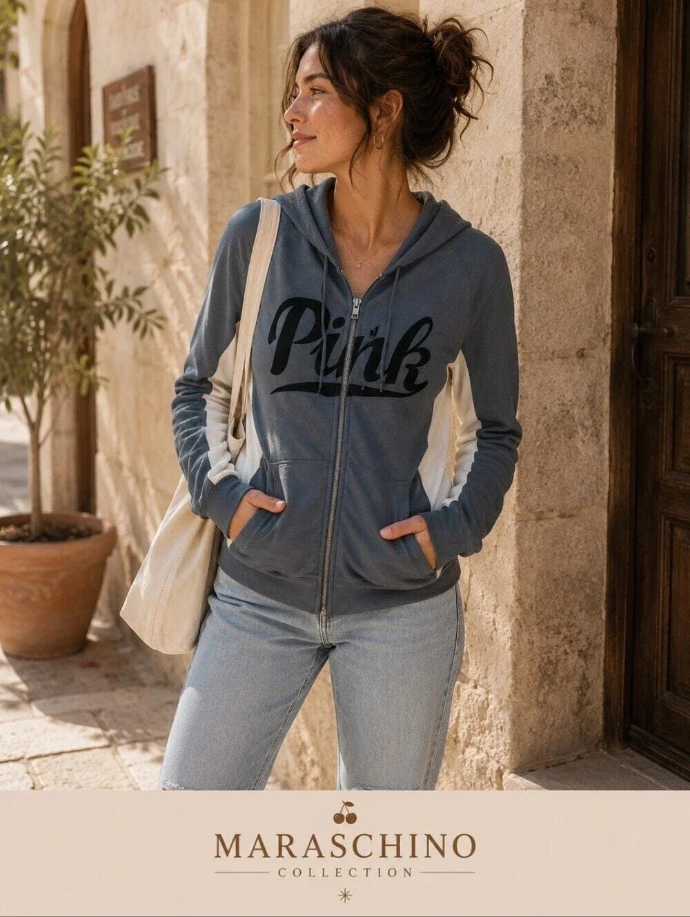 Victoria’s Secret PINK Full Zip Hoodie Retro Y2K Athleisure Athletic Streetwear